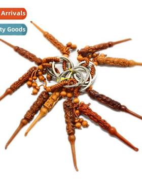 Jujube Wood Ear Spo/Pixi Shouxing Hulu Wooden Ear Spo Keycha