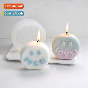 Smiley Slogan Silice Mould DIY Plaster Ornament Aroma Candle