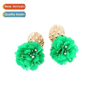 bohemian earrings style ball persalized flower Ins woven