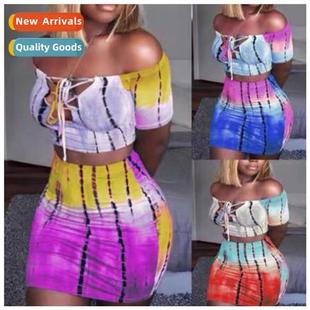 Dresses Two Cropped Womens Wai Hollow Tight Tops Sexy Piece