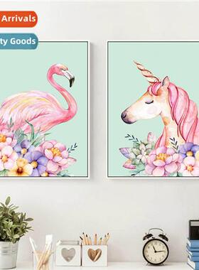 Dot-drilling painting full  flamingos cross stch new unicorn