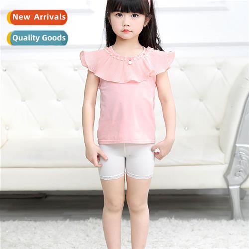 Childrens pants summer girls three-quarter bottoming pants c