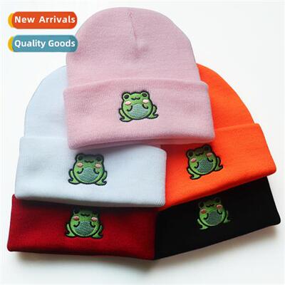 2021 men  women cute carto froggie wool cap frog embroidery
