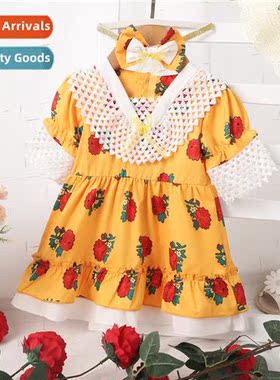 Girls Spring  Autumn 2023 new n strawberry print short-sleev