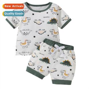 New Casual Dinosaur T-Shirt + Shorts Printed Childrens Cloth