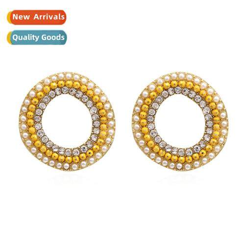 ZA retro fashi circle pearl earrings temperament female hund