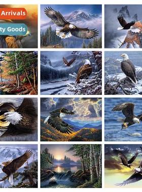 New hmade sticker diamd painting eagle cross stch point dril