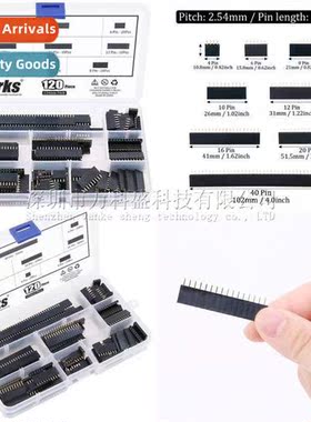 120pcs 2.54mm Single Row Pin Socket Cnector PCB Board Assemb