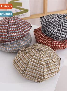 Wool kilobird check childrens hats fall and winter new versa