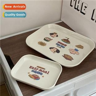 Korea ins cute carto breakfast plate tray desktop snacks sto