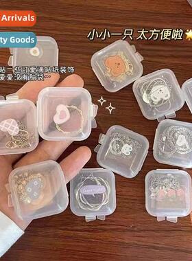 Plastic transparent small box mini wh lid square earplugs je