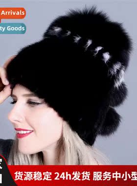 New mink fur womens hats hand-stched winter warm thickened h