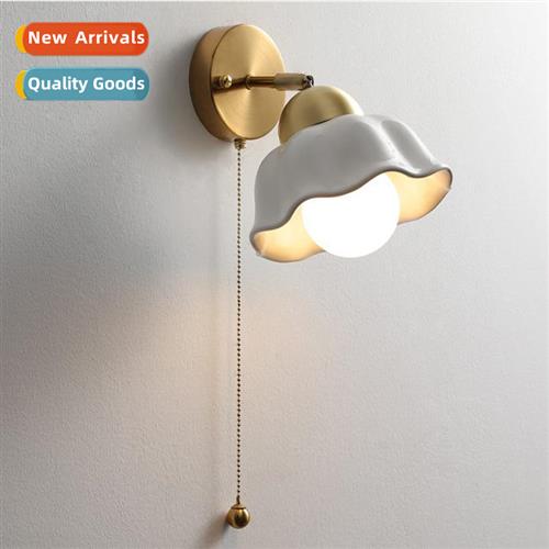 Chinese ancient ceramic wall lamp Japanese simple bedside la