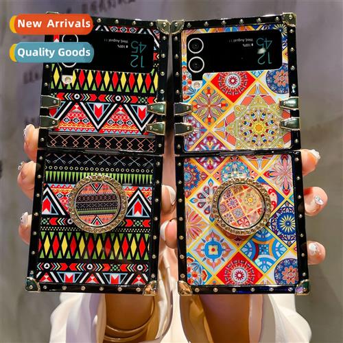 Tide 适用Samsung Z Flip45 Bohemia Folding Phone Case Round F