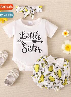 Girls spring  fall 2022 new n short-sleeved letter print top