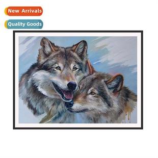 DIY colorful round painting diam diamds new full Diamd wolf