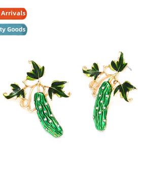 ZA fashi persalized alloy oil drop diamd cucumber earrings d