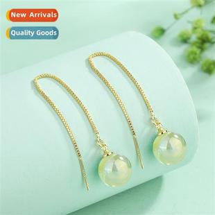 dazzling color 925 green silver plated 12MM pearl Jade imati