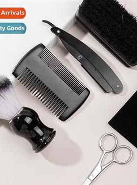 Black Mens Beard Care Set Beard Trimming Scissors Comb Sweep