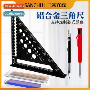 alloy triangle imperial inch meas metric aluminum ruler