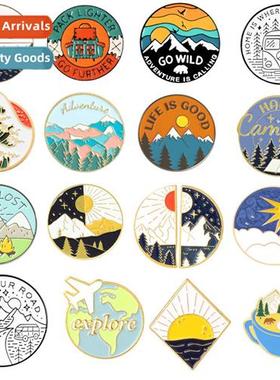 Daytime Set Combo Landscape Outdoor Travel Round Baked Lacqu