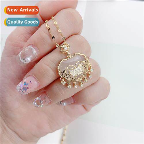 Hetian jade lg life lock natial tide ethnic style whe chalce