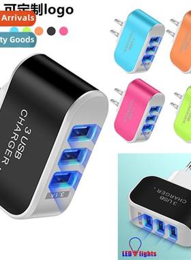 Glowing 3USB Cy Cell Phe Charger Android USB Port Smartphe G