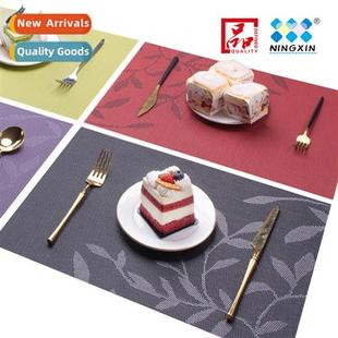 style western placemats jacquard placem leaf Scinavian