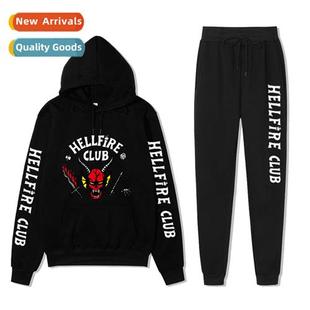Leg Sweatshirt Pants Set Womens Printed Mens Fleece