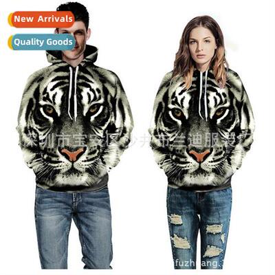 Fall  Winter Couples 3D Jaguar Hooded Sweatshirt