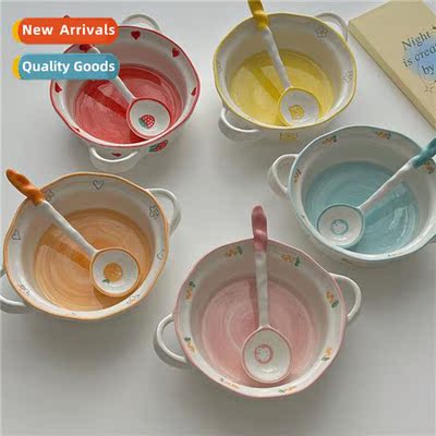 ins cute high color value household ceramic tableware large