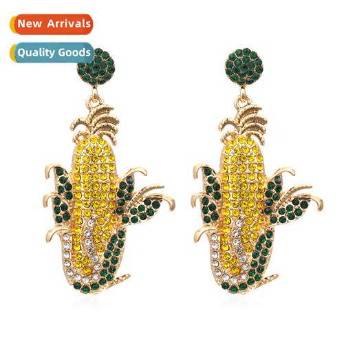 New creative carto alloy diamd earrings retro fashi plant co