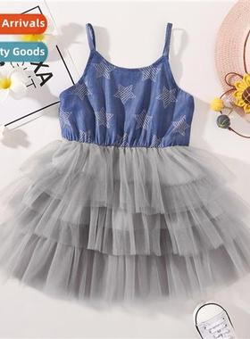 Girls spring  fall  2021 new n sleeveless denim suspenders s