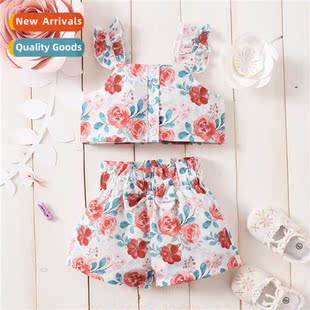 sleeveless fall top print flower new 2022 spring Girls