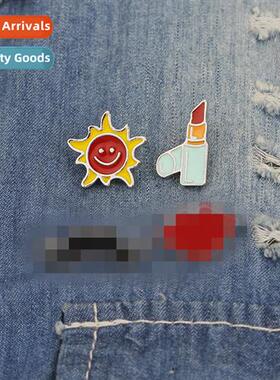 Europe and  Uned States new brooches carto cute lipstick red