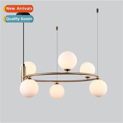 Scinavian creative glass ball chelier circular living room b