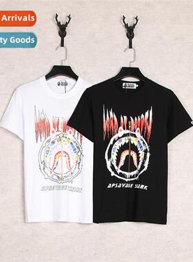 21 new shark plus size couple dress summer short-sleeved men