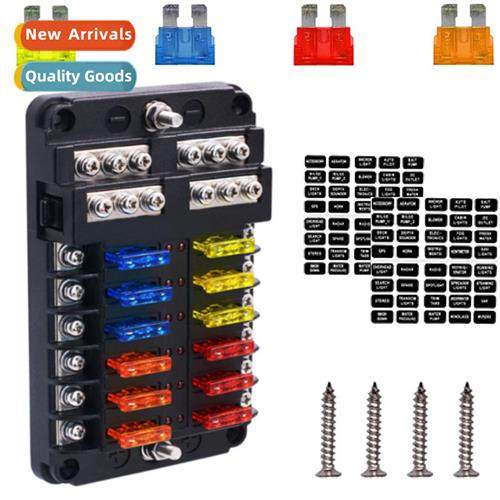 Automotive Fuse Box 12 Road Posive  Negative LED Lights Mult