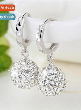 n silver-plated Shambhala car flower earrings set full  diam