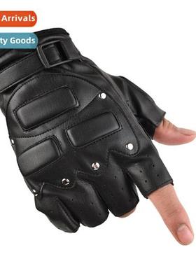 Mens Tactical Half Finger Willow Studded Unicorn Whip Genuin