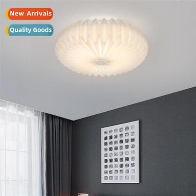 Scinavian simple art creative ceiling lamp pure whe pleated
