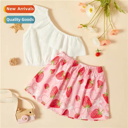 Girls Spring  Autumn 2022 new n e-shoulder solid color sleev