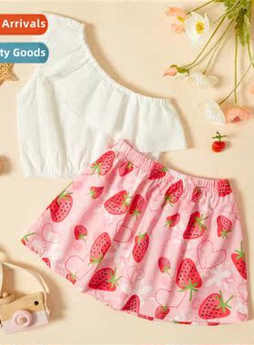 Girls Spring  Autumn 2022 new n e-shoulder solid color sleev