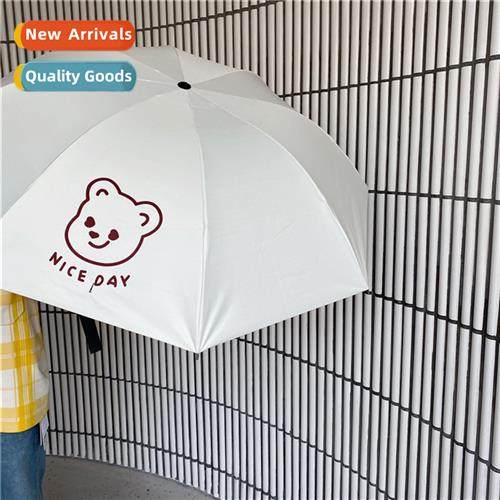 Korea ins girl heart niceday bear vinyl umbrella sunshade po