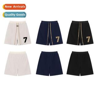 Terry High Womens Mens Shorts Flocked Big line Seas FOG