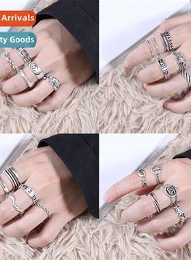 Vintage light luxury double C Thai silver ring female ins ti