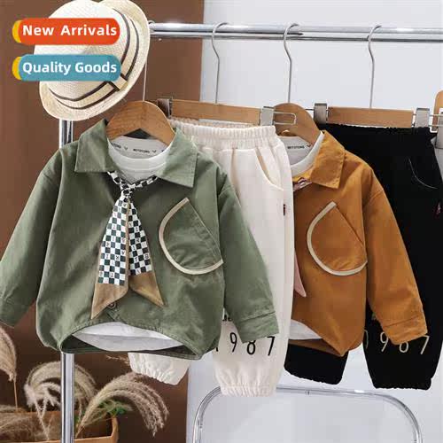 Autumn new boys clos three- set  n Mori  casual pants windbr