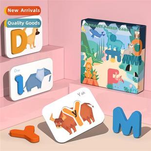 matching card childrens New sided letters double three digal