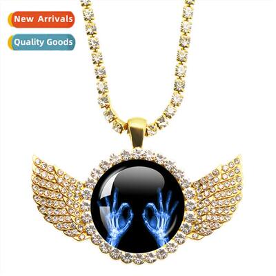 Female Nurse Stethoscope Necklace Glass Round Pendant Lg Cha