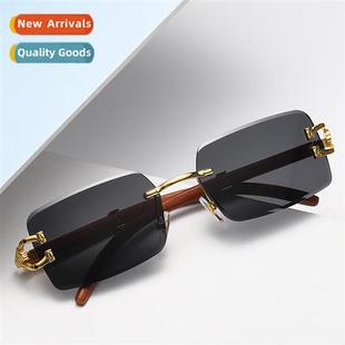 s8034 wood grain leopard head sunglasses women 2022 new diam